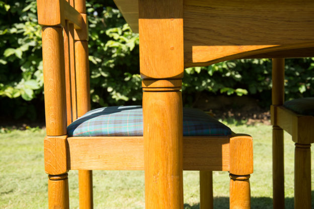 Oak table and Chair detail